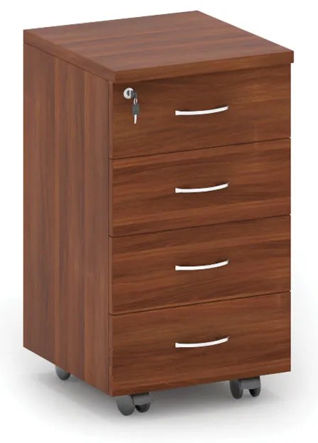 Kancelársky mobilný kontajner MIRELLI, 4 zásuvky, orech