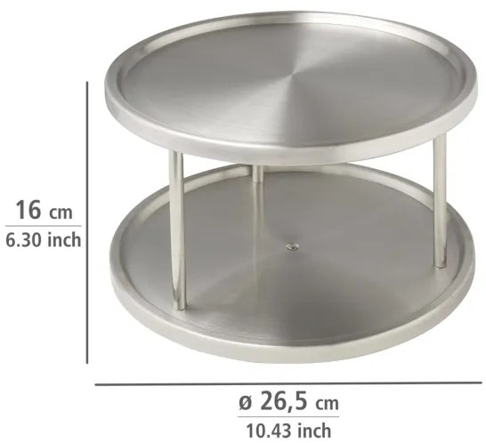 WENKO 2335100 - Otočný karusel do skrinky 26,5 x 15,5 cm nerez/strieborný