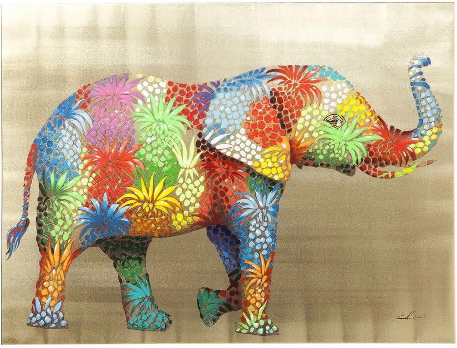 Obraz slona Kare Design Touched Flower Elefant, 120 × 90 cm