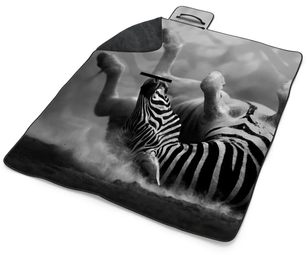Sablio Plážová deka Válajúca sa zebra: 200x140 cm