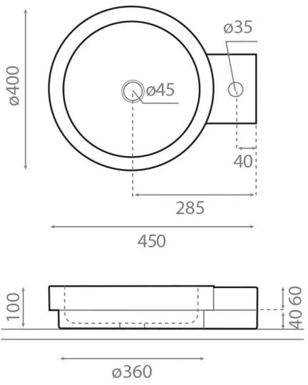 Bathco 00338 - Umývadlo na dosku ICONO 40x45 cm kameň/béžová