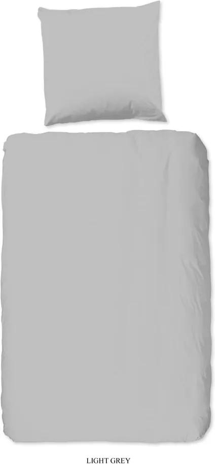 Svetlosivé bavlnené obliečky na jednolôžko Good Morning Universal, 140 x 220 cm