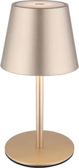 Globo 58488CH-LED Dotyková stmievateľná nabíjacia vonkajšia stolná lampa VANNIE 3W/5V IP54 1800mAh mosadz