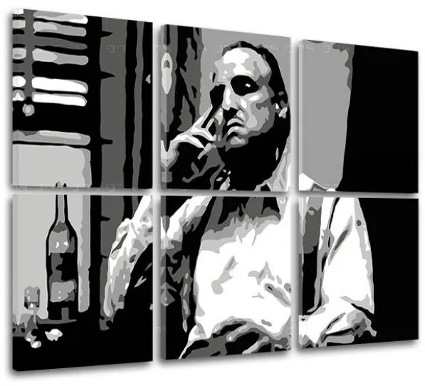 Najväčší mafiáni na plátne The Godfather - Vito Corleone s fľaškou škótskej | rôzne rozmery