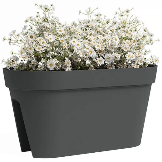 Závesný kvetináč na zábradlie z recyklovaného plastu 60 cm Capri – Artevasi