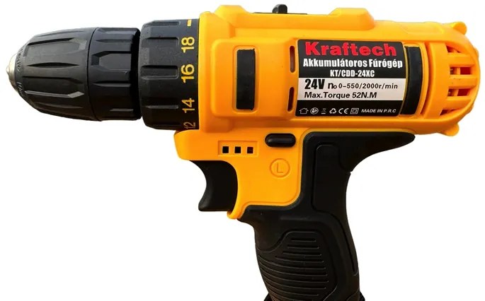 Akumulátorová vŕtačka uťahovačka Kraftech CDD24XC s 25 dielnym príslušenstvom