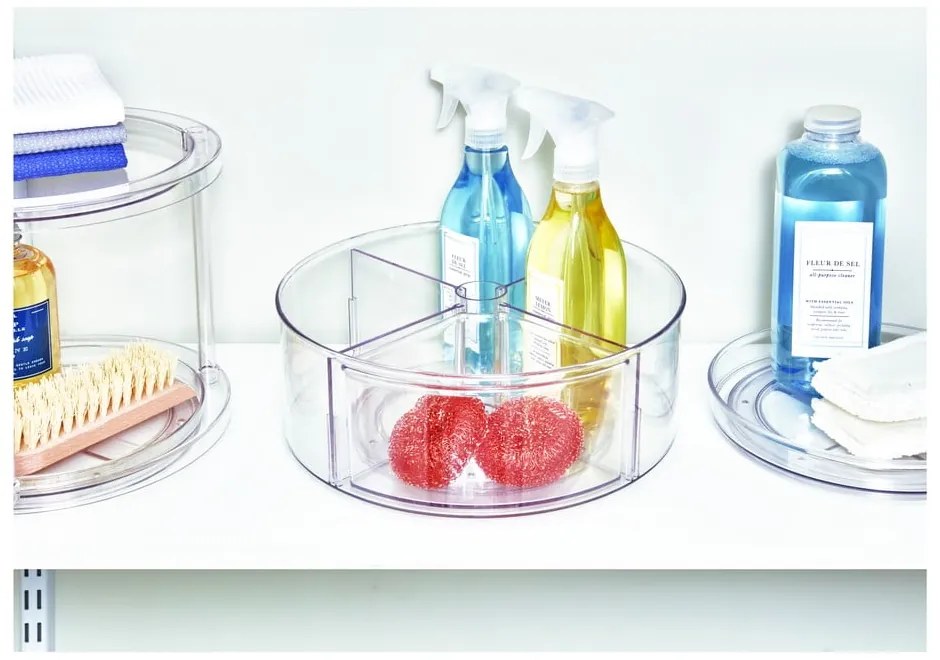 Okrúhly transparentný úložný box iDesign The Home Edit, Ø 29 cm