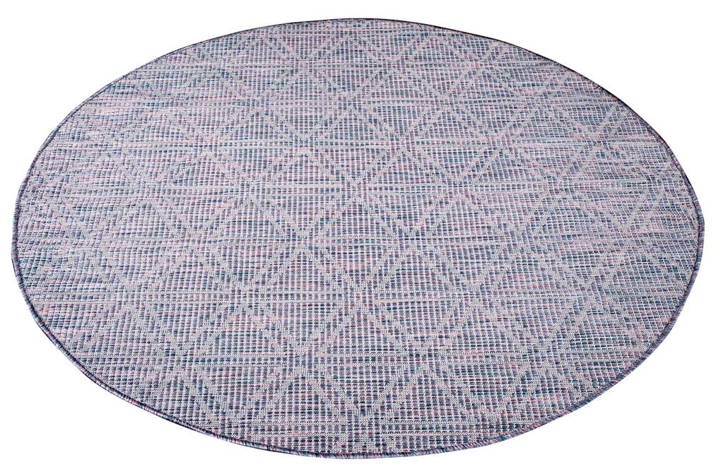 Dekorstudio Šnúrkový okrúhly koberec PALM 3073 - ružovomodrý Priemer koberca: 160cm