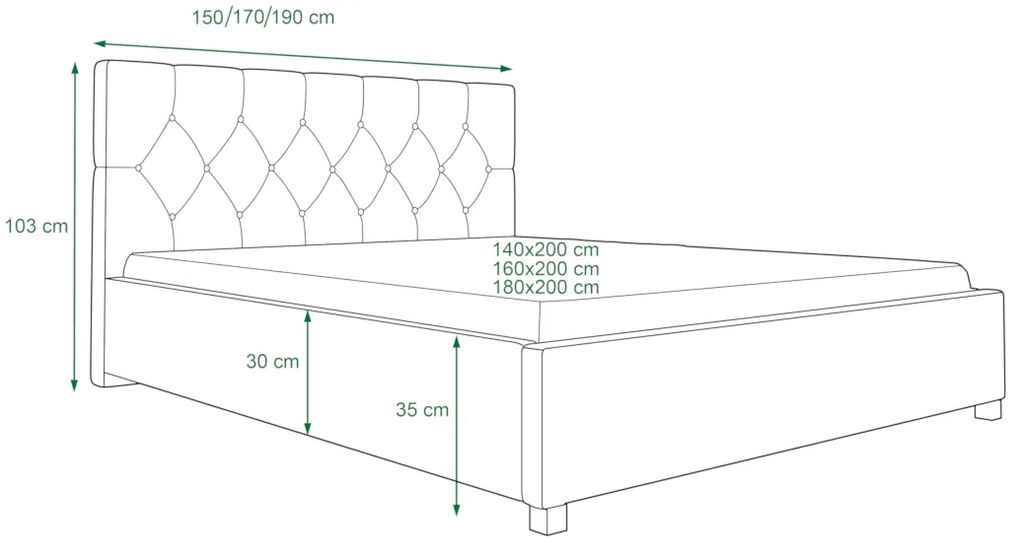 Čalúnená posteľ SWIFT, 160x200, sioux brown