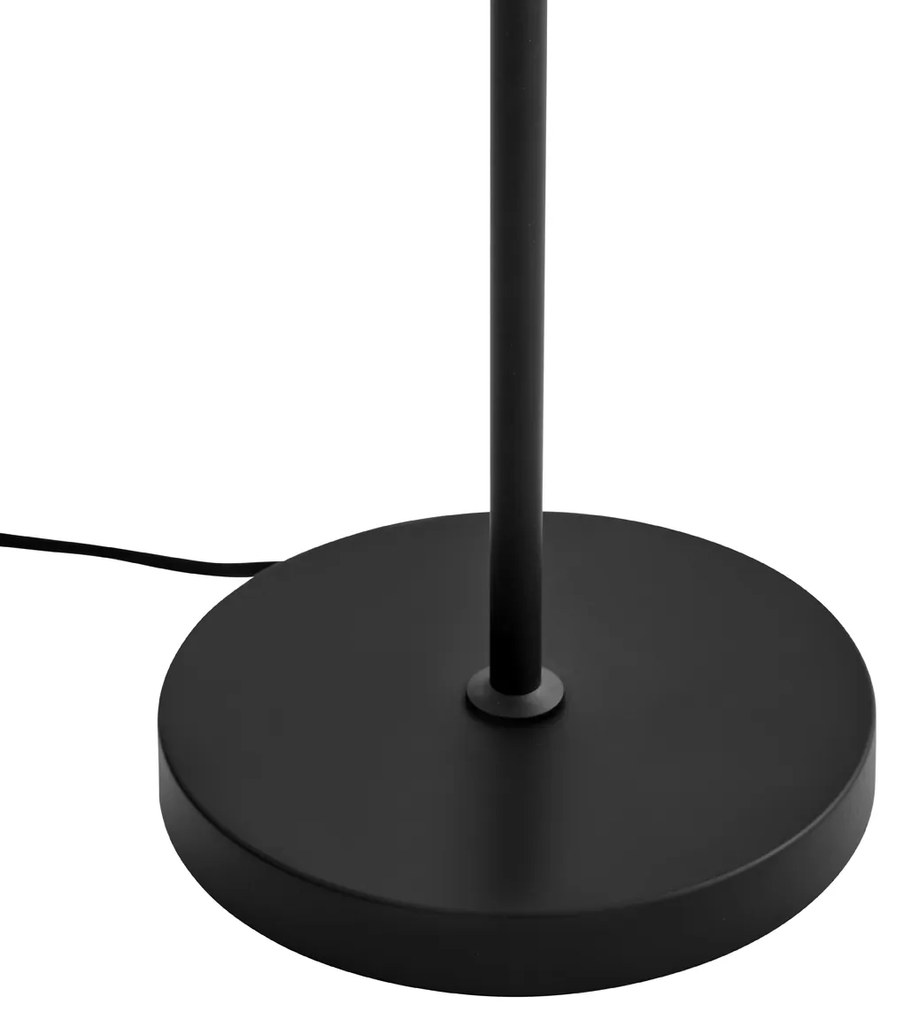 Art Deco stojaca lampa čierna s dymovým sklom - Vidro