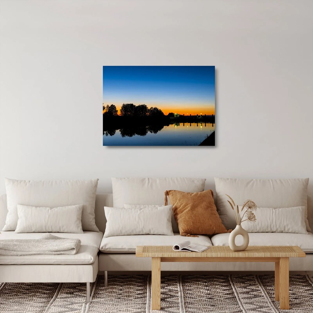 Sklenený obraz západu slnka (70x50 cm)