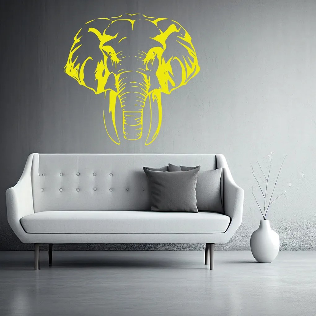 Veselá Stena Samolepka na stenu na stenu Hlava Slona Farba: černá