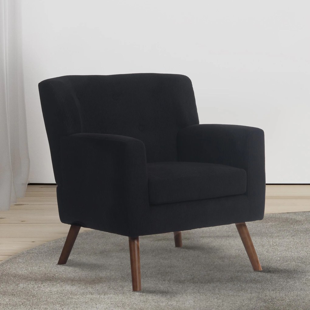 Kreslo Kioni látka cord - čierna