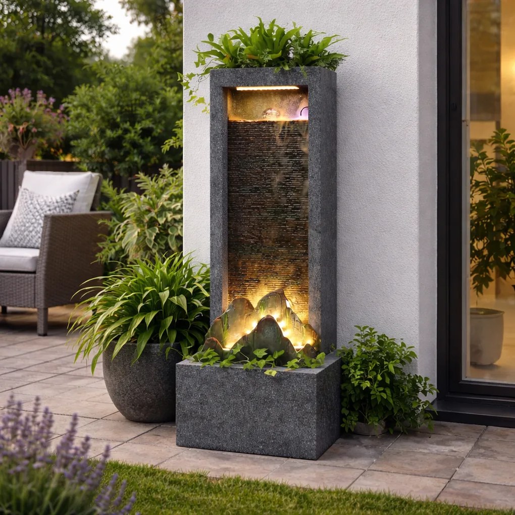 Záhradná fontána BestBerg EF-24 / polyresin / 47 x 26 x 127 cm