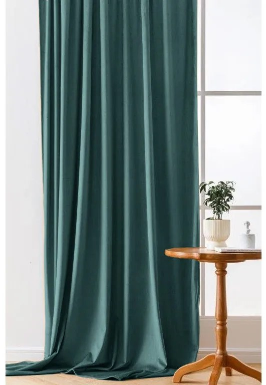 Zatemňovací záves VELVET 140x250 cm, tyrkysový Zavesenie: Riasiaca páska