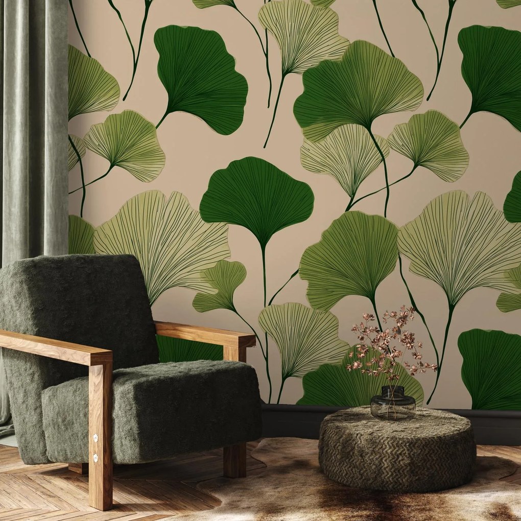 Fototapeta - Ginko zelené listy (147x102 cm)