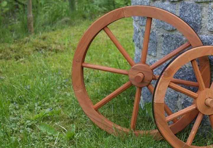Garthen 237 Drevené koleso 45 cm - štýlová rustikálna dekorácia
