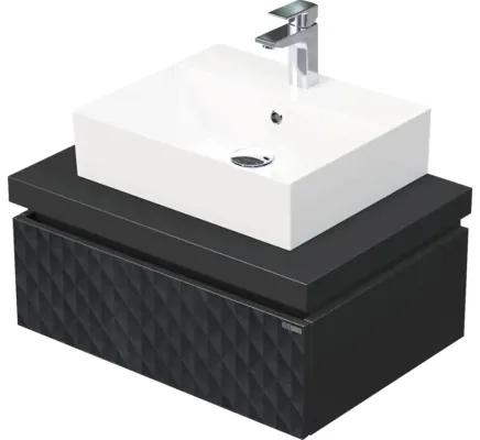 Skrinka do kúpeľne s umývadlom Intedoor DESK 3D čierna matná 70,5 x 44,4 x 50,2 cm DE 54 3D 70 STORM 1Z U129