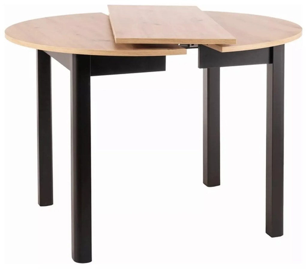Rozkladací jedálenský stôl Dante I 102/144 cm dub s remeselným vzhľadom/čierny