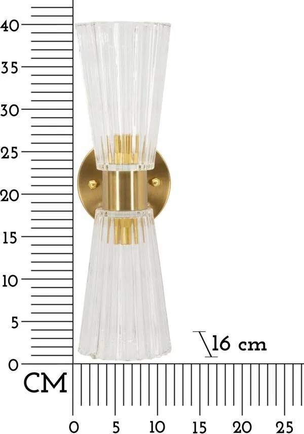 Sklenené nástenné svietidlo v zlatej farbe Prague – Mauro Ferretti