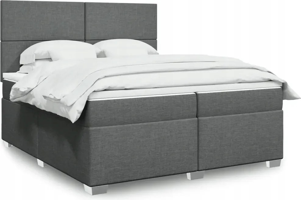 vidaXL Boxspring posteľ s matracom tmavosivá 200x200 cm látka
