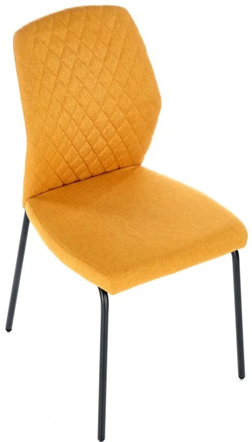 Jedálenská stolička MARLIN - oceľ, látka, žltá