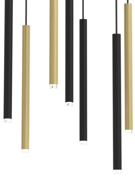 Luster na lanku MONZA 7xG9/8W/230V čierna/zlatá