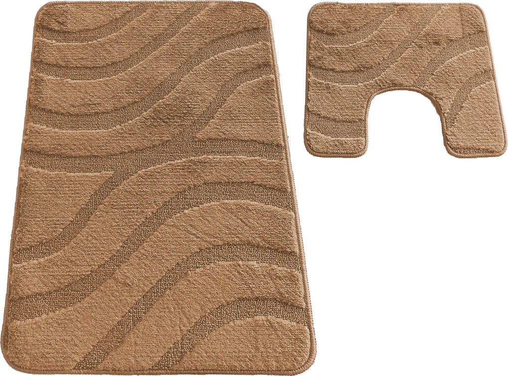 DY Kúpeľňová sada koberčekov s výrezom Symphony - svetlohnedá