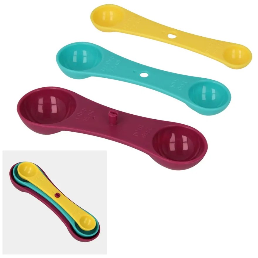 Sada 3 farebných odmeriek Metaltex Spoons
