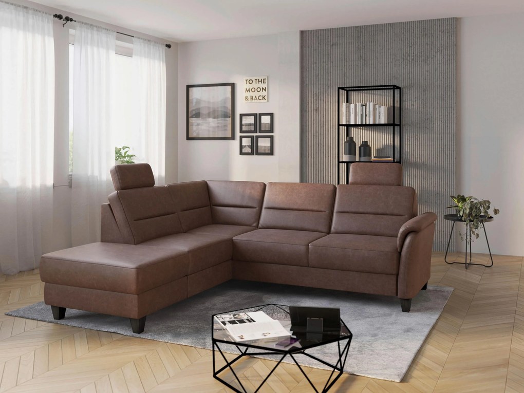 XXXLutz ROHOVÁ SEDAČKA, textil, farba lieskového orecha Sit & More - Sedačky - 000144019791