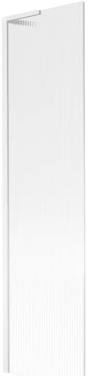 Mexen Next L, 1-krídlová vaňová zástena 50 x 150 cm, 6mm sklo s rebrovým vzorom, biely profil, 895-050-000-03-09-20