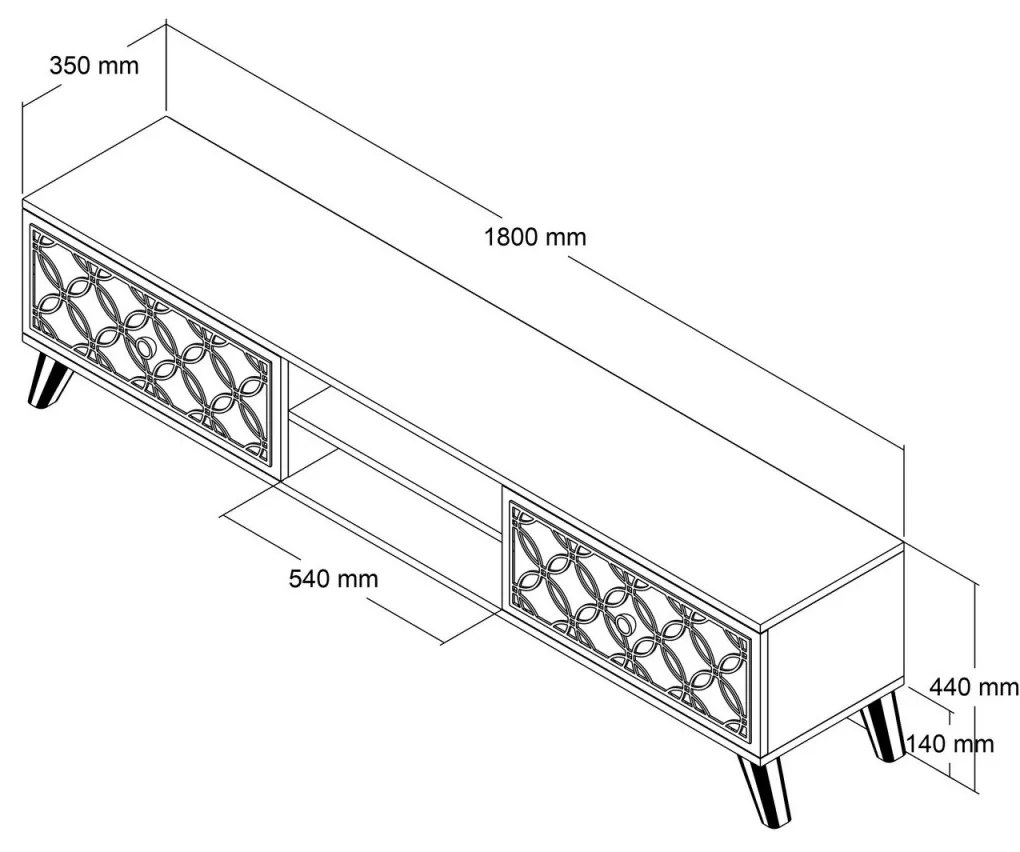 TV stolek CLASS 180 cm ořech/krémový