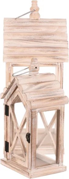 Set dvoch lampášov domček hnedý DA221 (2 ks)