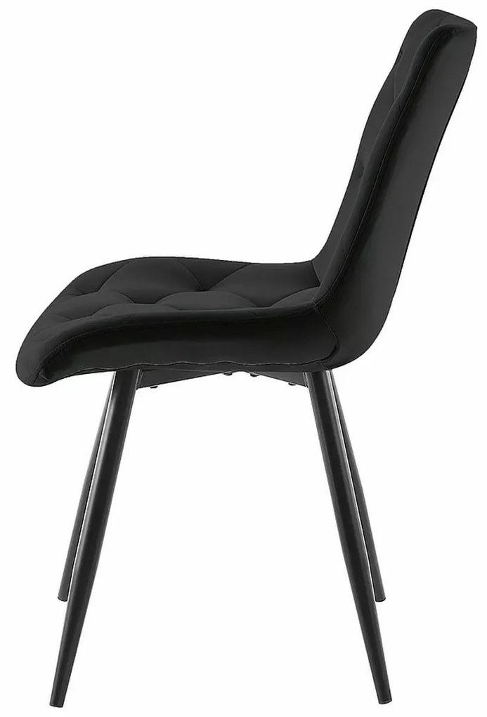 Sametová jídelní židle Ralph černá