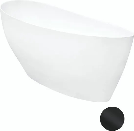 Besco Voľne stojaca vaňa z liateho mramoru Keya Matt 165x70 BESCO-Typ výpuste: Click-Clack s vrchným čistením, grafit, BESCO-Rozmery: 163,5x70,5, BES…