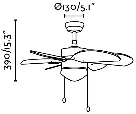 Stropný ventilátor s osvetlením Faro PALAO 33185 mahagon + záruka 3 roky ZADARMO