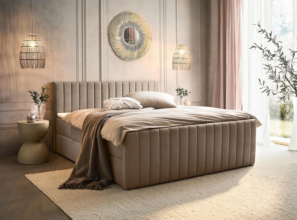 XXXLutz AMERICKÁ POSTEĽ, 160/200 cm, taupe Boxxx - Online Only spálne - 002444002509