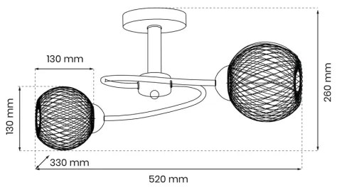 Prisadený luster OAKLAND 2xE27/60W/230V