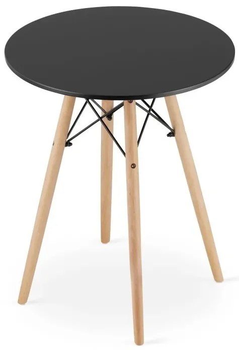 Jedálenský stôl 60 cm čierny/ hnedé nohy