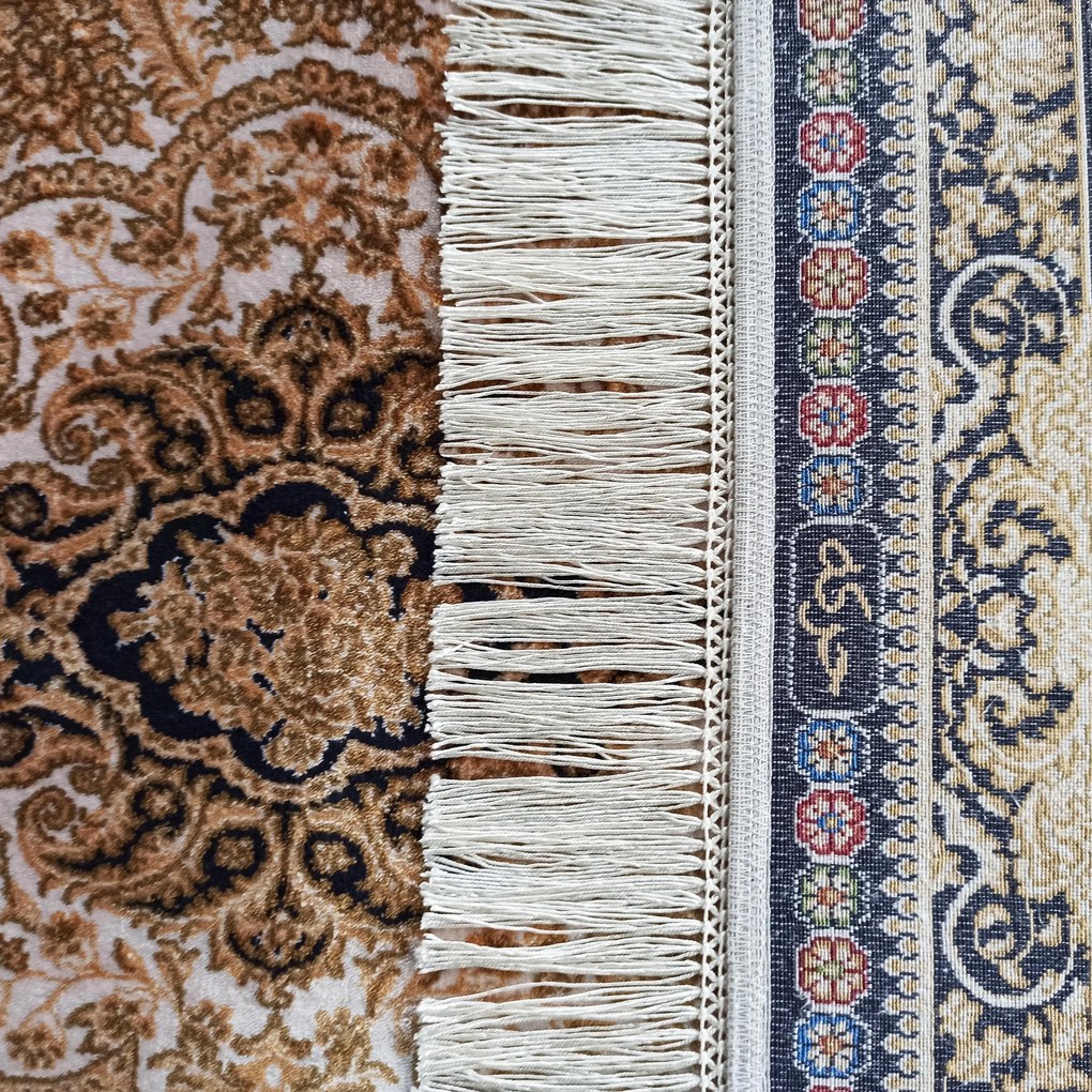 DY Hodvábny exkluzívny koberec Qum Silk 02 - modrá Rozmer: 200x300 cm