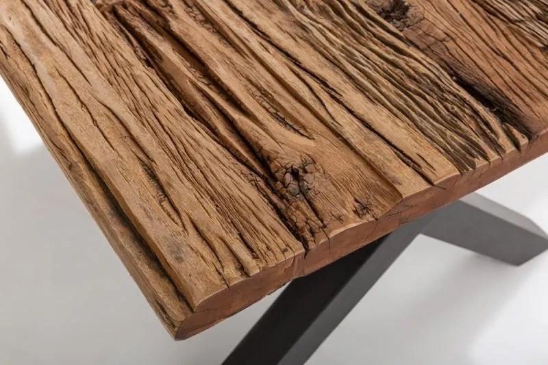 Jedálenský masívny stôl EUPHORIA BARRACUDA X 180 cm, prírodný