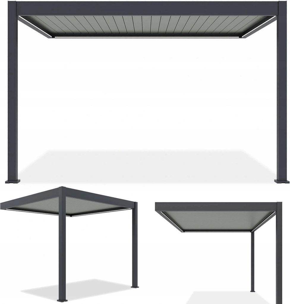 Automatická záhradná pergola na stenu Elegance Wall 3x4 Led terasová