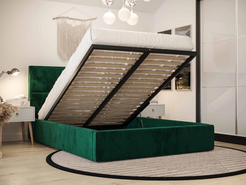 Manželská posteľ 160 cm Elna (tmavosivá) (s roštom a úložným priestorom). Vlastná spoľahlivá doprava až k Vám domov. 1046904