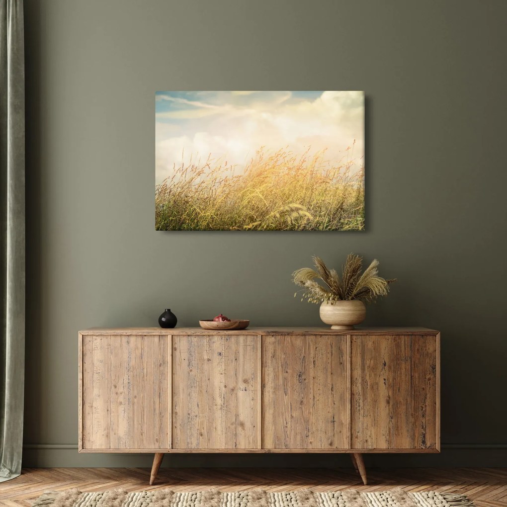 Obraz - Pole na jeseň (90x60 cm)