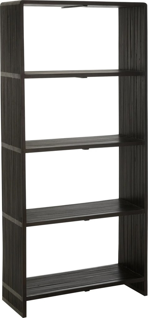 Knižnica J-line Cubic so 4 policami z teakového dreva čierny – 88*35*190 cm