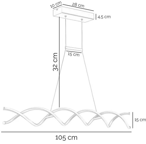 ONLI - LED Luster na lanku DNA LED/24W/230V 4000K strieborná