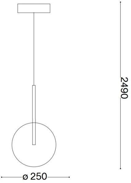 Ideal Lux - LED Luster na lanku EQUINOXE 1xG4/2W/230V pr. 25 cm mosadz/číra