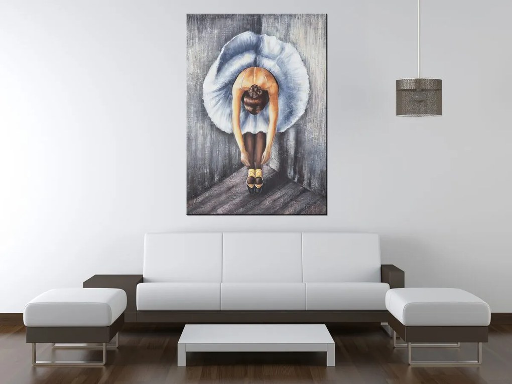 Gario Ručne maľovaný obraz Baletka v modrom Rozmery: 70 x 100 cm