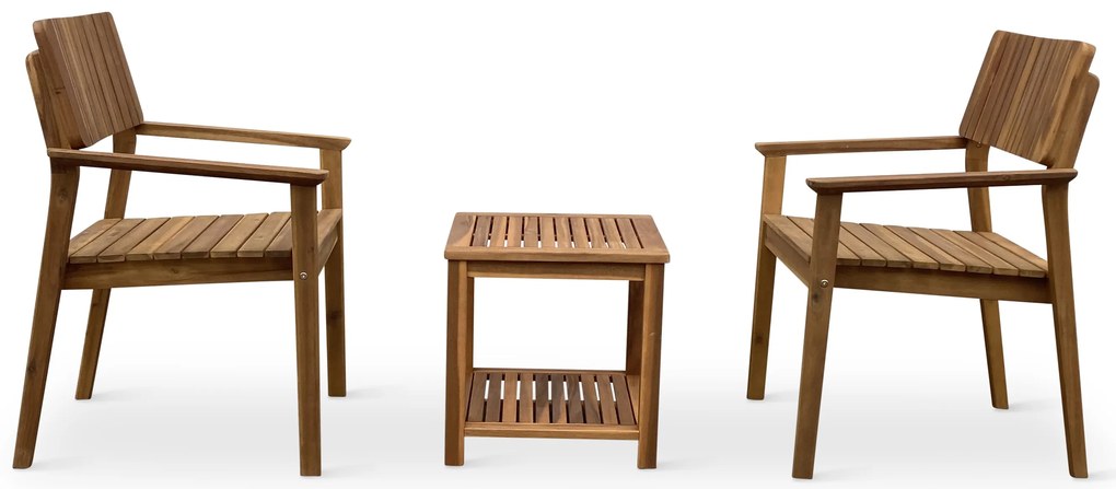 Noela Balkónový set Lotto + 2x drevené kreslo Lucy