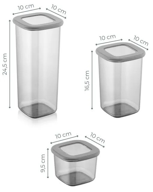 Plastové dózy v súprave 12 ks na potraviny Fresco – Hermia